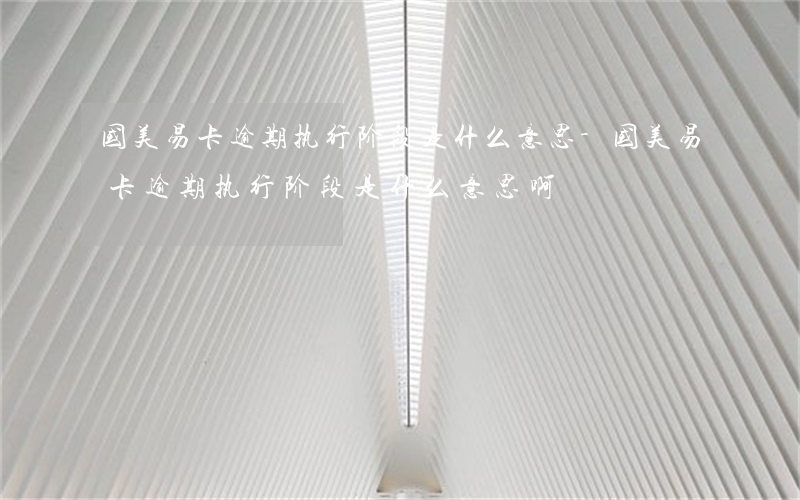 国美易卡逾期执行阶段是什么意思-国美易卡逾期执行阶段是什么意思啊