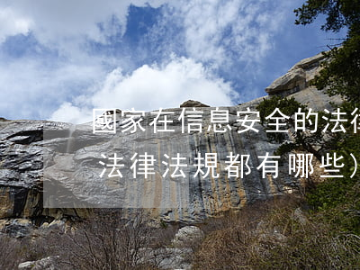 國家在信息安全的法律法規(信息安全相關法律法規都有哪些)