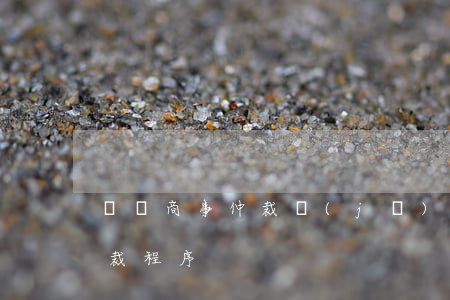 國際商事仲裁機(jī)構(gòu)與仲裁程序