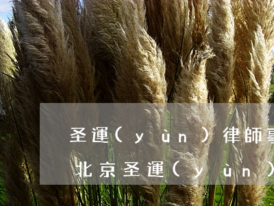 圣運(yùn)律師事務(wù)所靠譜嗎(北京圣運(yùn)律師事務(wù)所靠譜嗎)