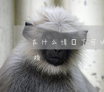 在什么情況下可以離婚(在什么情況下可以離婚)