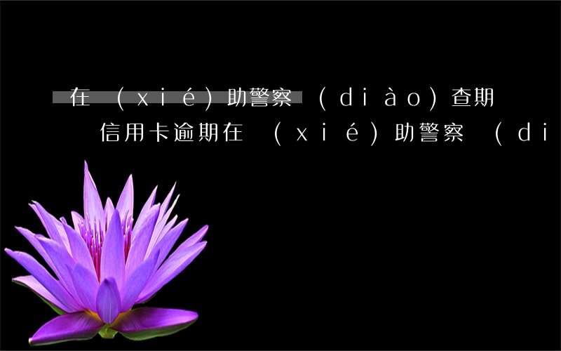 在協(xié)助警察調(diào)查期間信用卡逾期(在協(xié)助警察調(diào)查期間信用卡逾期會怎么樣)
