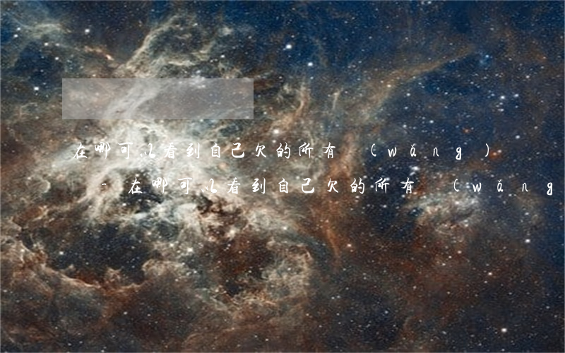 在哪可以看到自己欠的所有網(wǎng)貸-在哪可以看到自己欠的所有網(wǎng)貸記錄