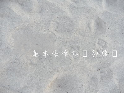 基本法律知識和常識