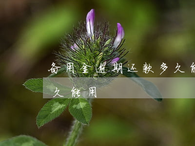 备用金逾期还款多久能用(备用金逾期还款多久能用)