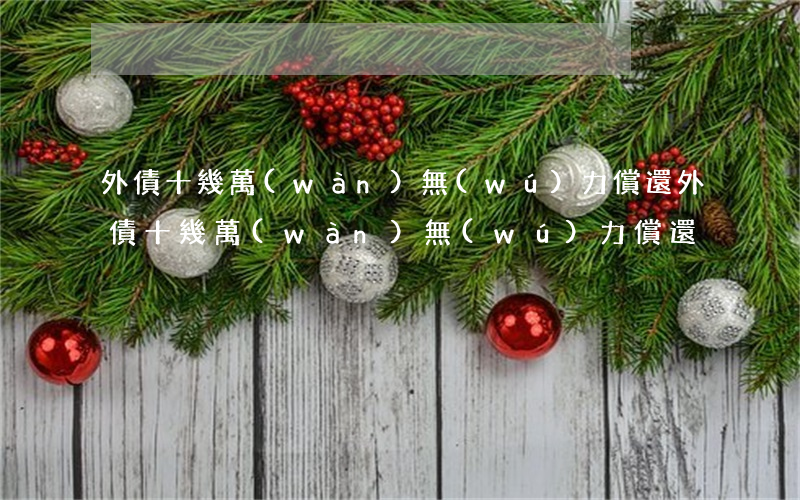 外債十幾萬(wàn)無(wú)力償還(外債十幾萬(wàn)無(wú)力償還)