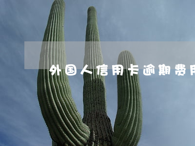 外国人信用卡逾期费用