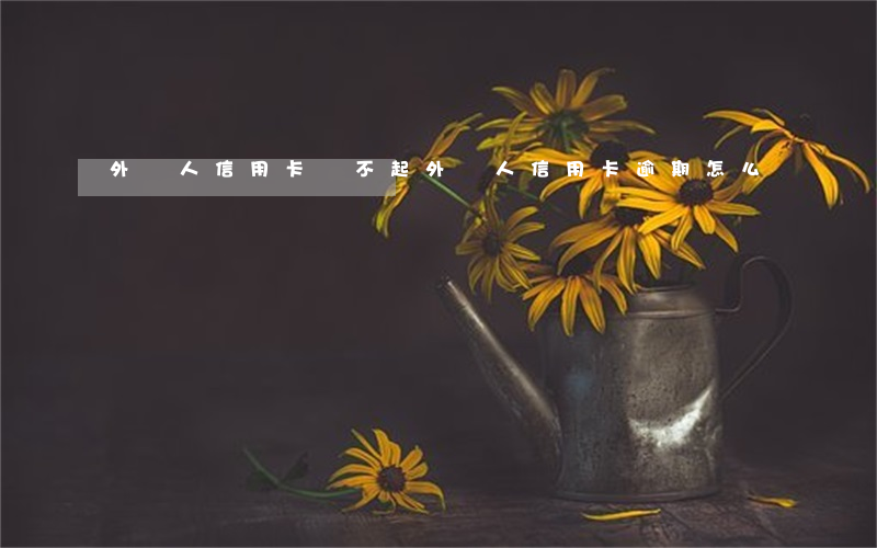 外國人信用卡還不起(外國人信用卡逾期怎么辦)
