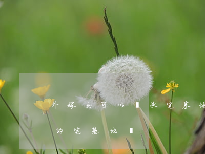 外嫁女可以繼承宅基地嗎(出嫁女能繼承父母的宅基地嗎)