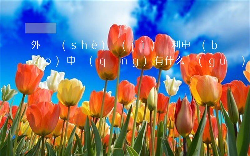 外觀設(shè)計(jì)專利申報(bào)申請(qǐng)有什么規(guī)定