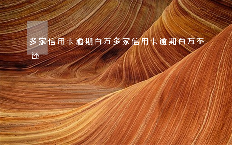 多家信用卡逾期百万(多家信用卡逾期百万不还)
