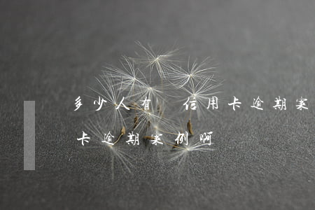 多少人有過信用卡逾期案例(多少人有過信用卡逾期案例啊)