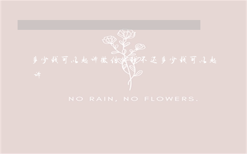 多少钱可以起诉(微信欠钱不还多少钱可以起诉)
