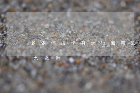 多張信用卡有一行逾期(幾張信用卡同時逾期怎么辦)