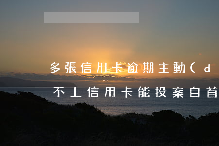 多張信用卡逾期主動(dòng)去自首(還不上信用卡能投案自首嗎)