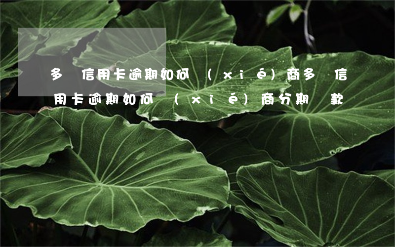 多張信用卡逾期如何協(xié)商(多張信用卡逾期如何協(xié)商分期還款)