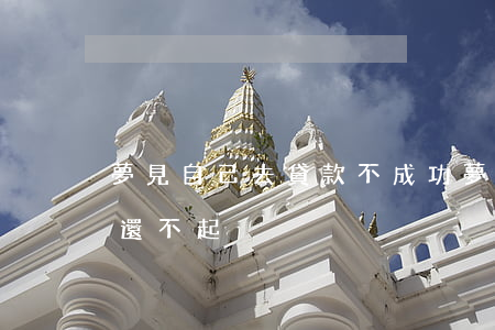 夢見自己去貸款不成功（夢見自己貸款20萬還不起）