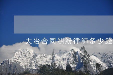 大冶合同糾紛律師多少錢