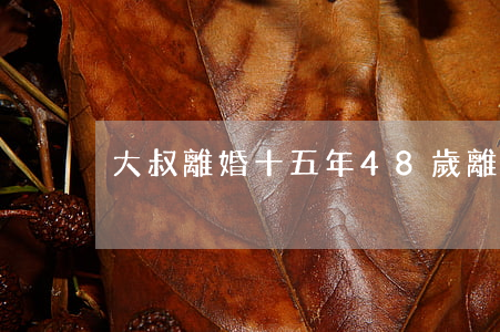 大叔離婚十五年(48歲離婚大叔)