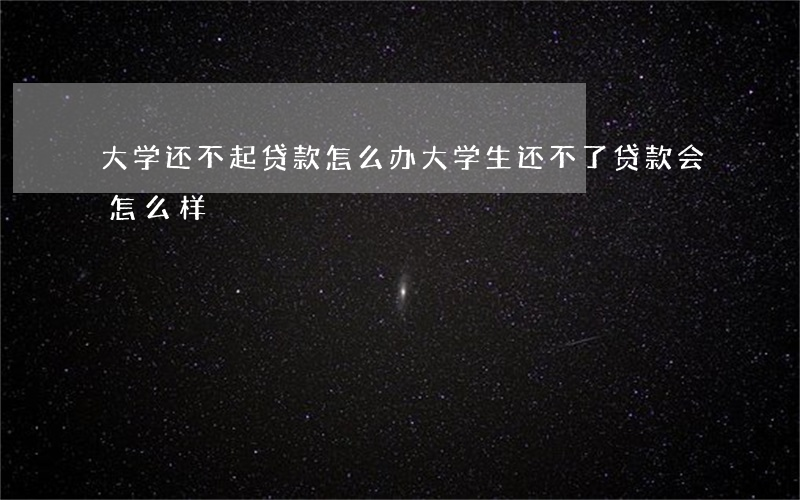 大学还不起贷款怎么办(大学生还不了贷款会怎么样?)