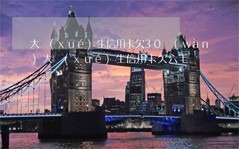 大學(xué)生信用卡欠30萬(wàn)(大學(xué)生信用卡欠六毛)