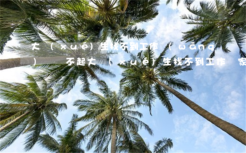 大學(xué)生找不到工作網(wǎng)貸還不起(大學(xué)生找不到工作國家不管嗎)