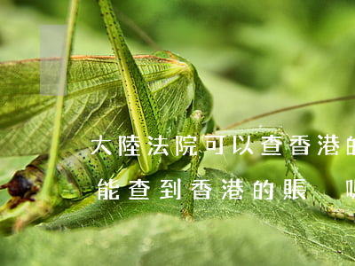 大陸法院可以查香港的證券賬戶嗎(大陸法院能查到香港的賬戶嗎)