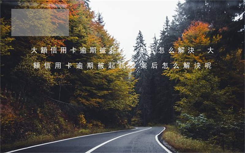 大額信用卡逾期被起訴立案后怎么解決-大額信用卡逾期被起訴立案后怎么解決呢