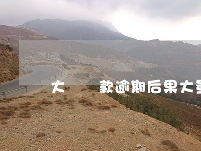 大額貸款逾期后果（大量信貸逾期）