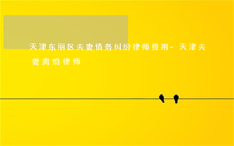 天津东丽区夫妻债务纠纷律师费用-天津夫妻离婚律师