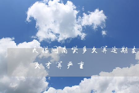 天猫网商贷多久算逾期(支付宝网商贷逾期多久,才算严重)