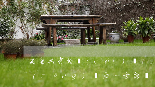 夫妻共有的財(cái)產(chǎn)贈(zèng)與,后一方能單獨(dú)反悔嗎?