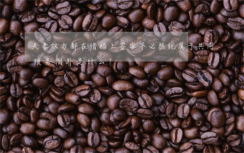夫妻双方都在借据上签字，不必然就属于共同债务！例外是什么？