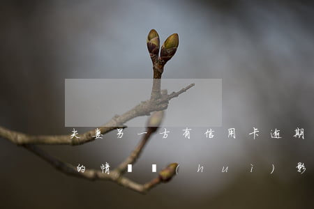 夫妻另一方有信用卡逾期 夫妻另一方有逾期的情況會(huì)影響另一方信用卡的申請(qǐng)嗎