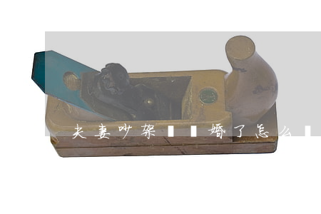 夫妻吵架鬧離婚了怎么辦