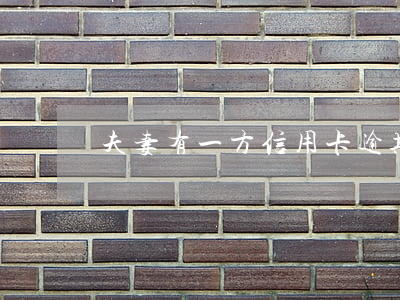 夫妻有一方信用卡逾期可以擔(dān)保嗎