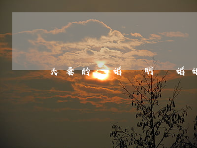 夫妻的離婚證明(離婚婚姻狀況證明樣本)