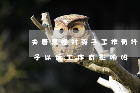 夫妻离婚对孩子工作有什么影响吗(离婚对孩子以后工作有影响吗)