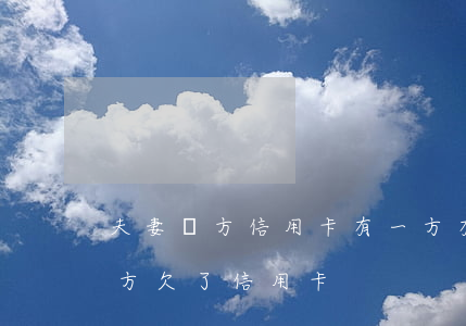 夫妻雙方信用卡有一方有逾期(夫妻雙方有一方欠了信用卡)