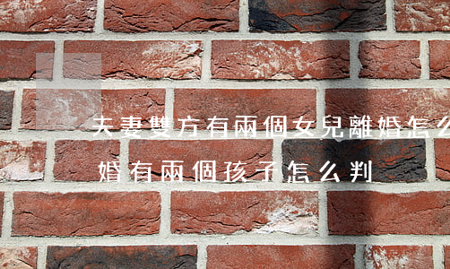 夫妻雙方有兩個女兒離婚怎么判(夫妻雙方離婚有兩個孩子怎么判)