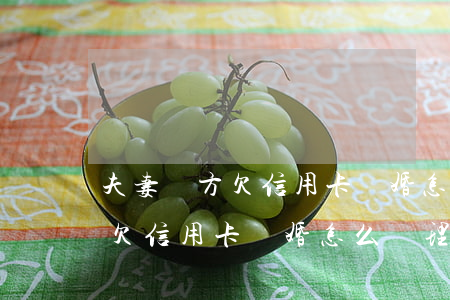 夫妻雙方欠信用卡離婚怎么處理-夫妻雙方欠信用卡離婚怎么處理好