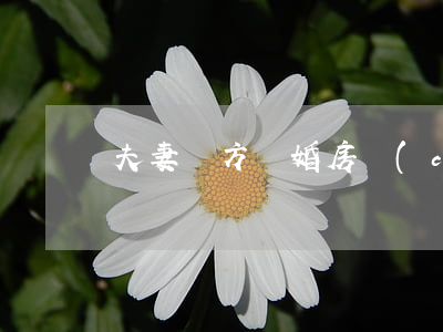 夫妻雙方離婚房產(chǎn)如何分割