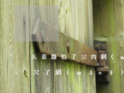 夫妻離婚了欠的網(wǎng)貸(妻子偷偷欠了網(wǎng)貸能離婚嗎)
