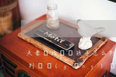 夫妻離婚兩個孩子怎么判(離婚兩個孩子怎么判撫養(yǎng)權(quán))