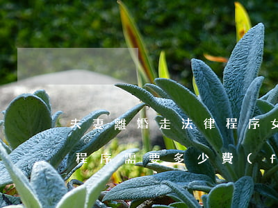 夫妻離婚走法律程序女能分多少(離婚走法律程序需要多少費(fèi)用)