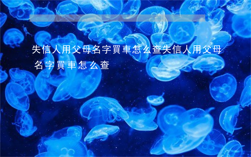 失信人用父母名字買車怎么查(失信人用父母名字買車怎么查)