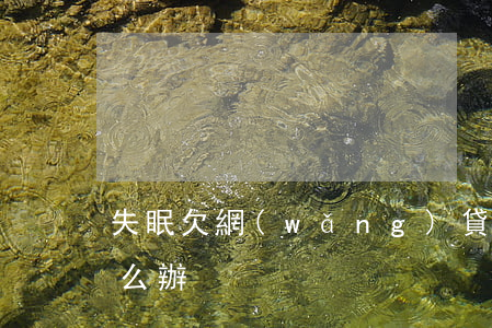失眠欠網(wǎng)貸怎么還(欠債失眠怎么辦)