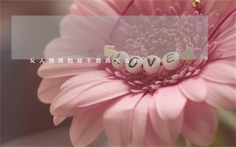 女人想离婚却不敢离怎么办