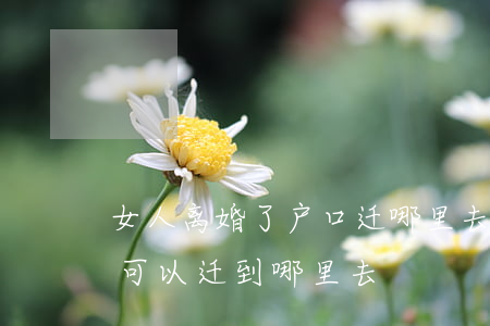女人离婚了户口迁哪里去(女人离婚以后户口可以迁到哪里去)