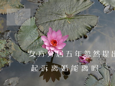 女方分居五年忽然提出离婚咋办(分居五年了起诉离婚能离吗)